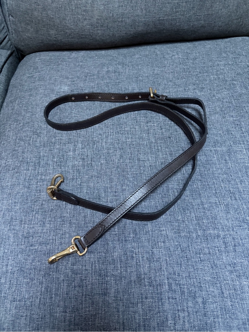 Burberry Black Leather Strap with Gold-Tone Hardware